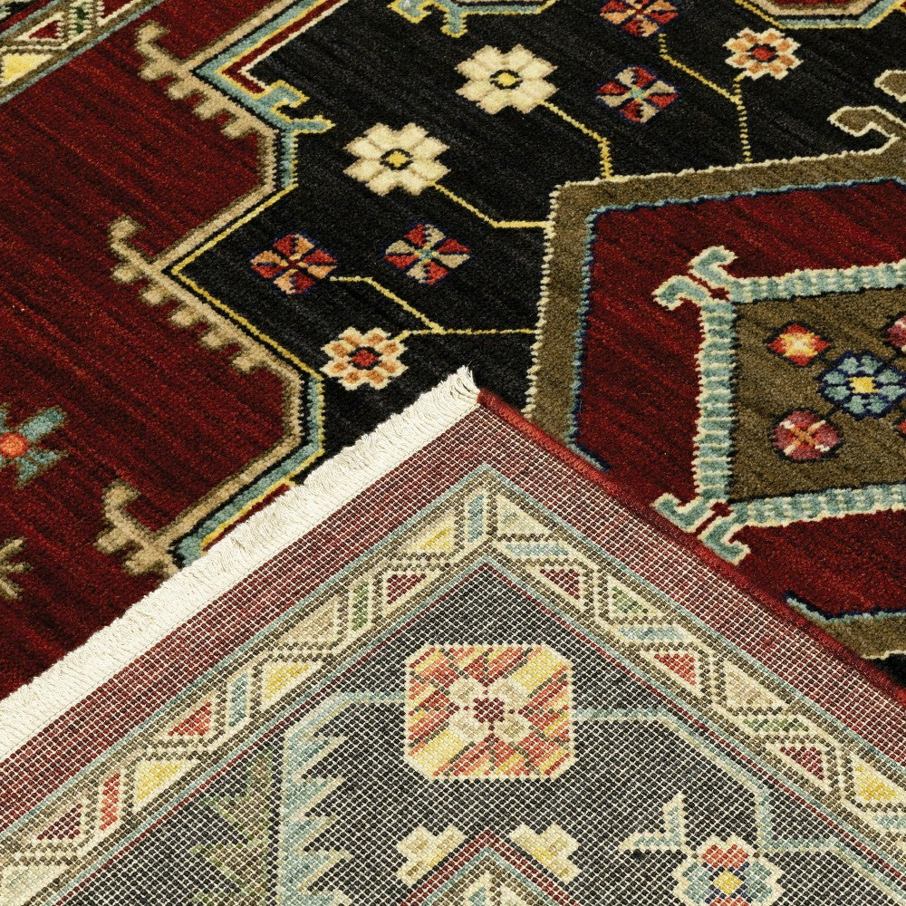 Plow & Hearth Laurenburg Border Wool Rug, 9'10" x 12'10"