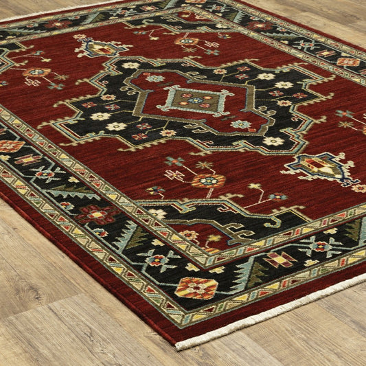 Plow & Hearth Laurenburg Border Wool Rug, 3'3" x 5'