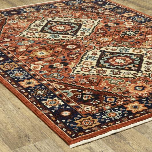 Plow & Hearth Laurenburg Kaleidoscope Wool Rug, 2' x 6' Runner