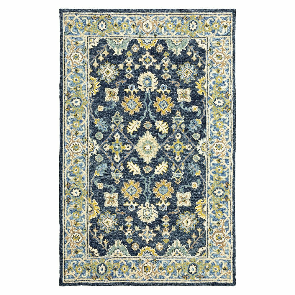 Plow & Hearth Willow Oaks Red Wool Border Rug