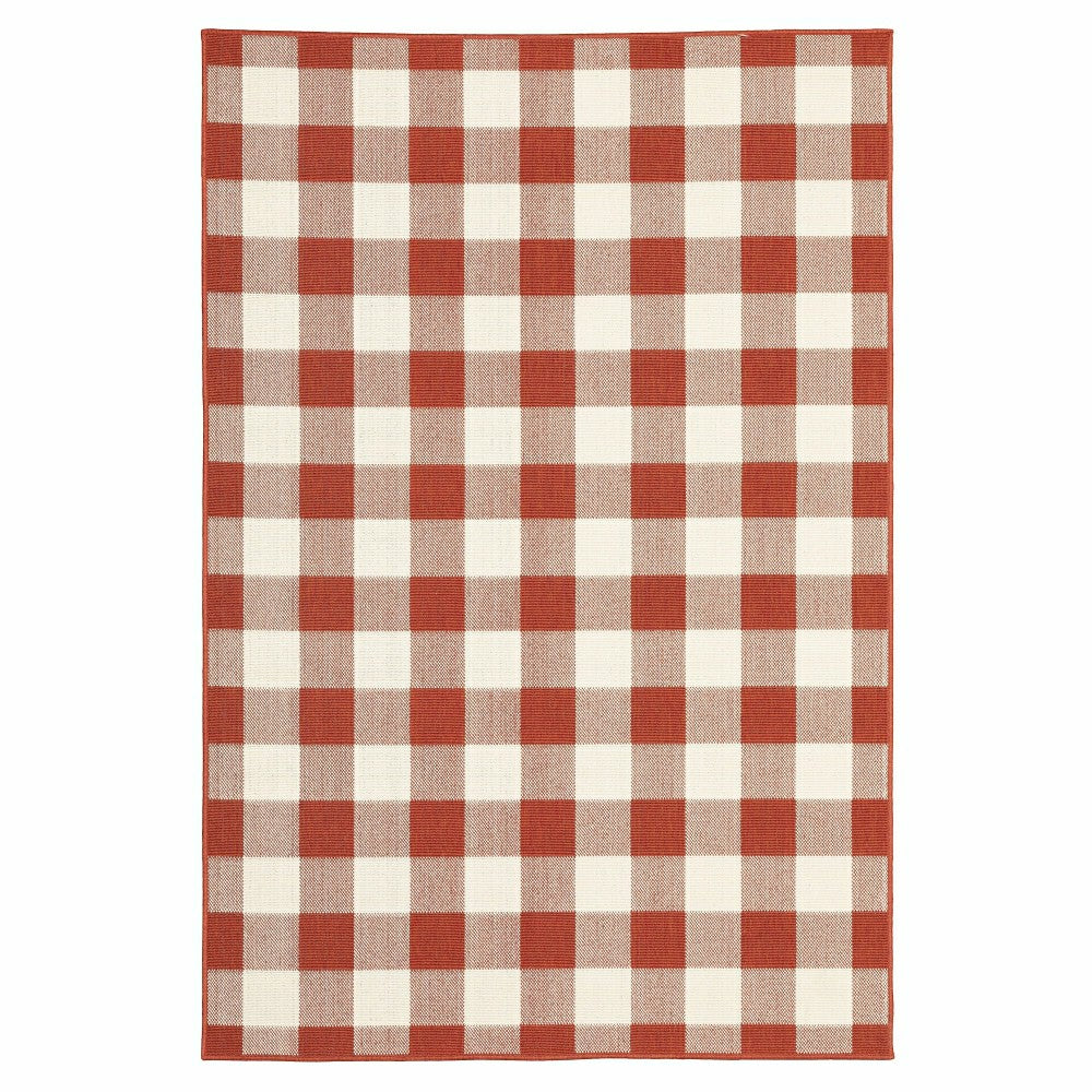 Plow & Hearth Buffalo Plaid Indoor and Outdoor Polypropylene Rug, 3'7" x 5'6"