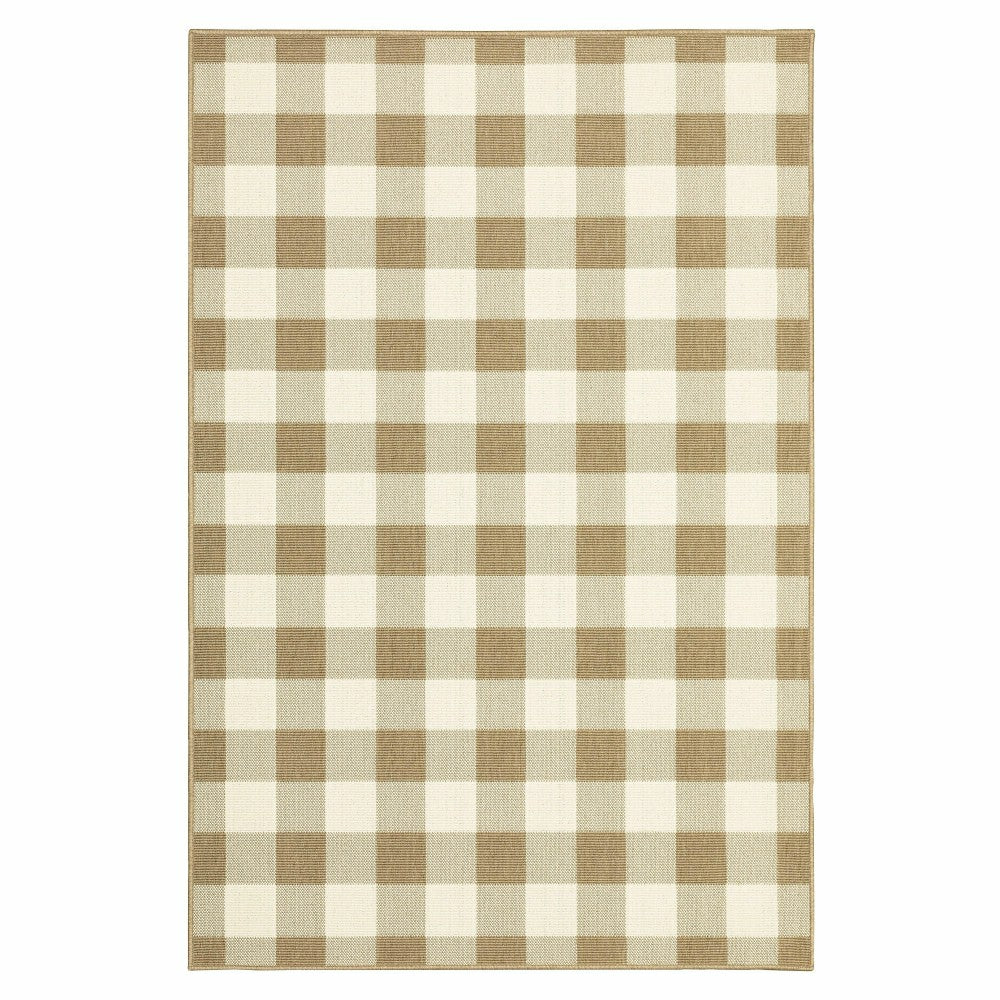Plow & Hearth Buffalo Plaid Indoor and Outdoor Polypropylene Rug, 3'7" x 5'6"