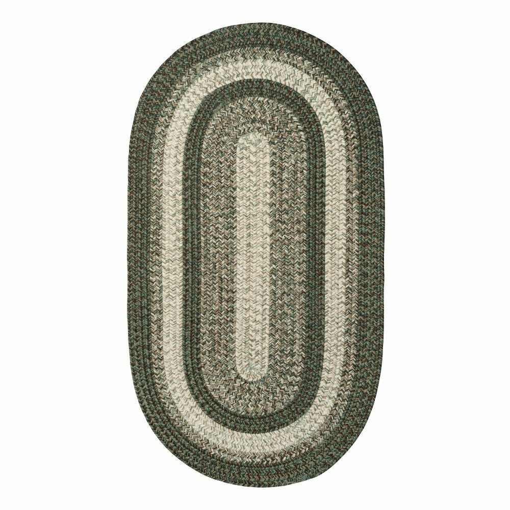 Plow & Hearth Indoor/Outdoor Oval Woodridge Braided Polypropylene Rug, 2'7" x 9' Run