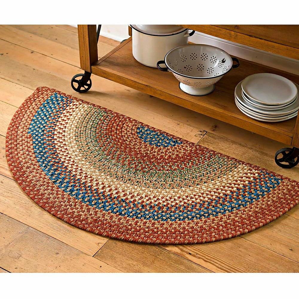 Plow & Hearth Braided Polypro Roanoke Half Round Rug , 2' x 4'