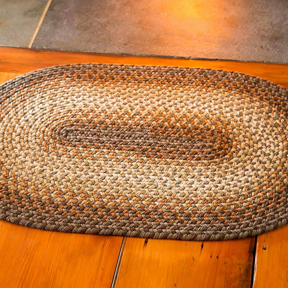 Plow & Hearth USA-Made Wool Braided Virginia Rug, 2' x 3'