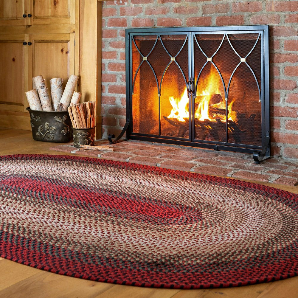 Plow & Hearth USA-Made Wool Braided Virginia Rug, 2' x 3'