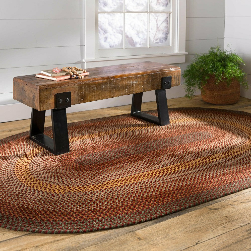 Plow & Hearth USA-Made Wool Braided Virginia Rug, 2' x 3'