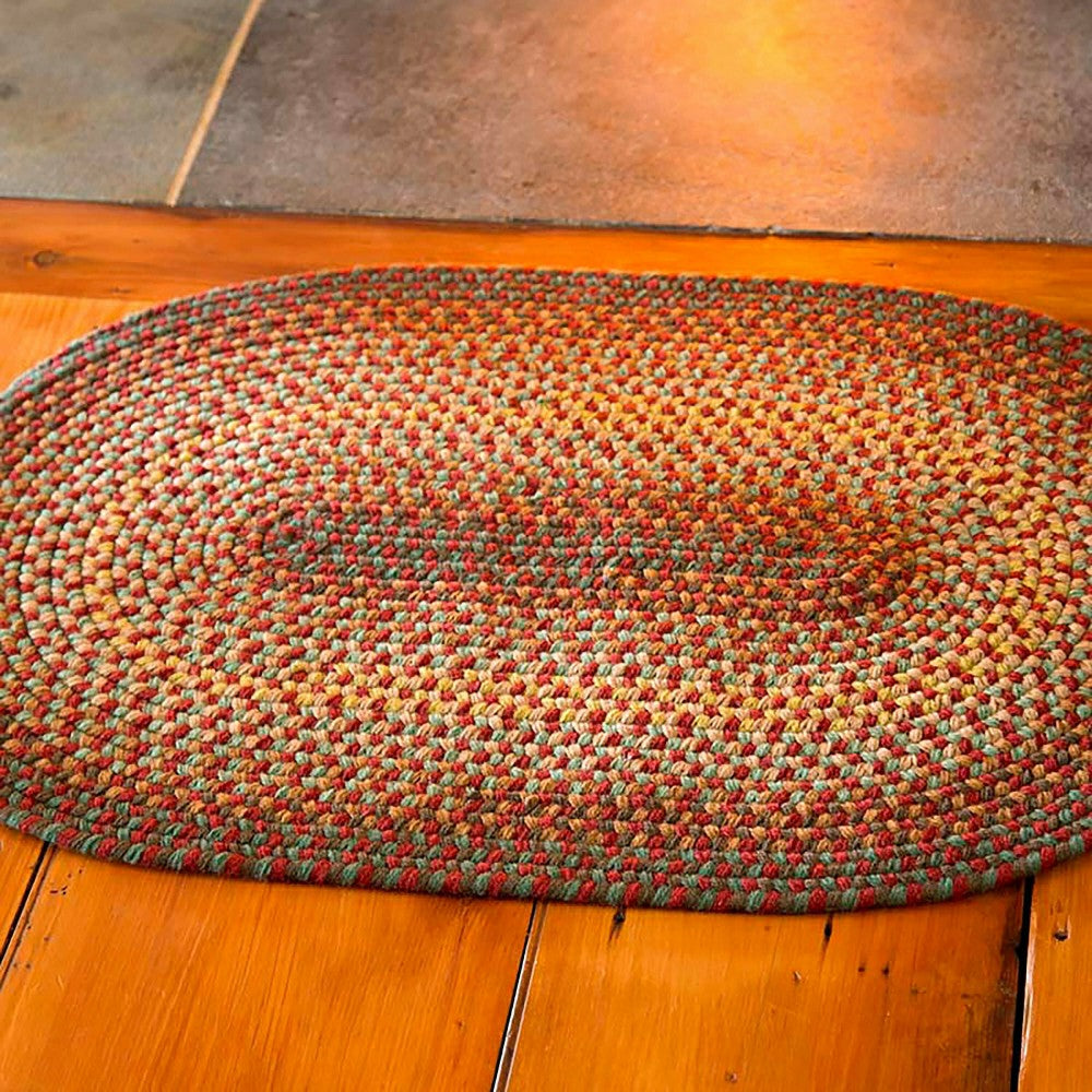 Plow & Hearth USA-Made Wool Braided Virginia Rug, 2' x 3'