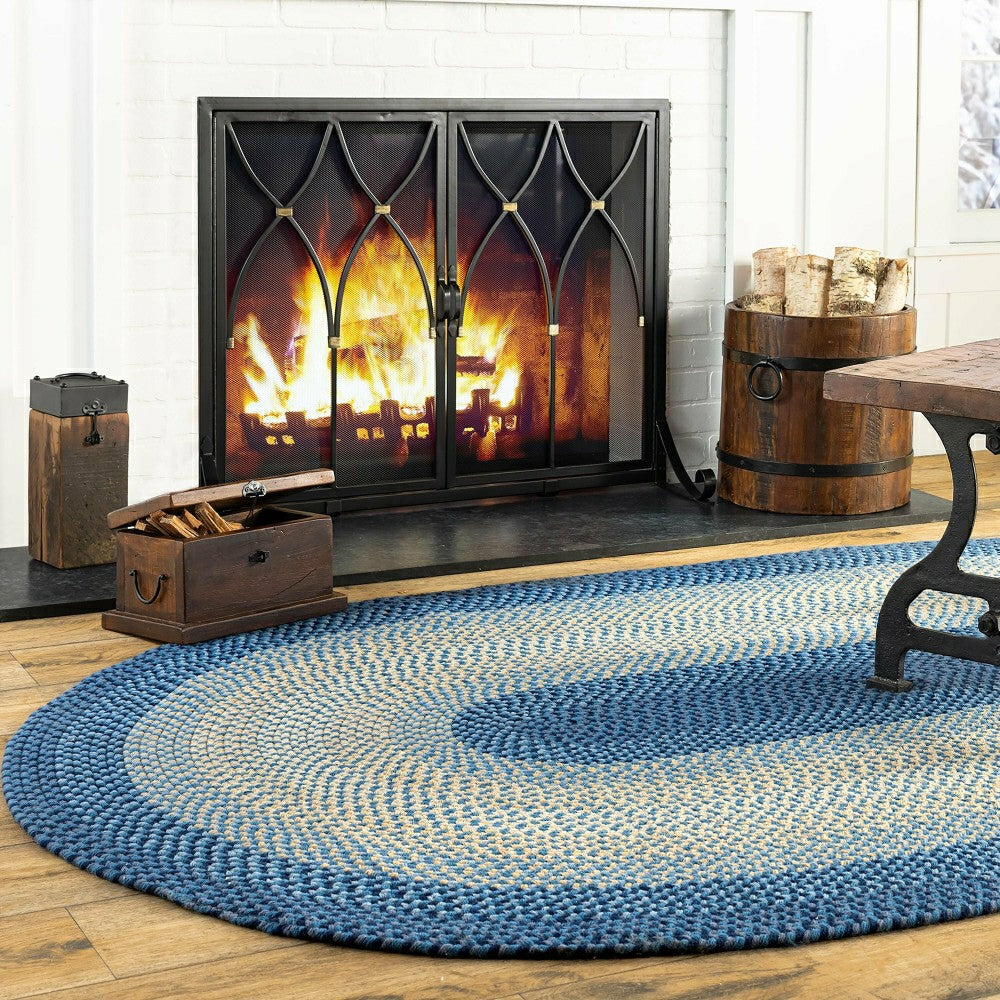 Plow & Hearth USA-Made Wool Braided Virginia Rug, 2' x 3'
