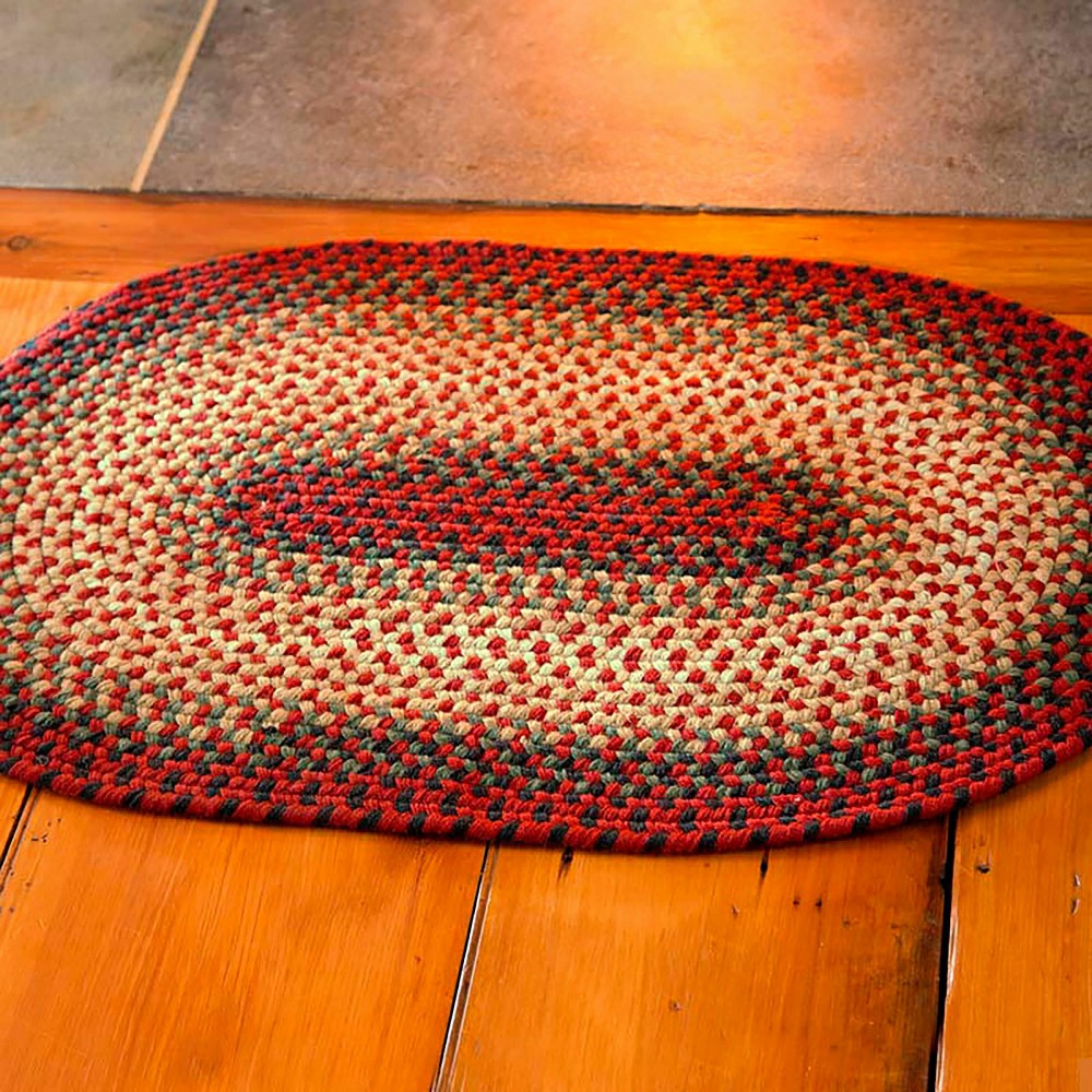 Plow & Hearth USA-Made Wool Braided Virginia Rug, 2' x 3'