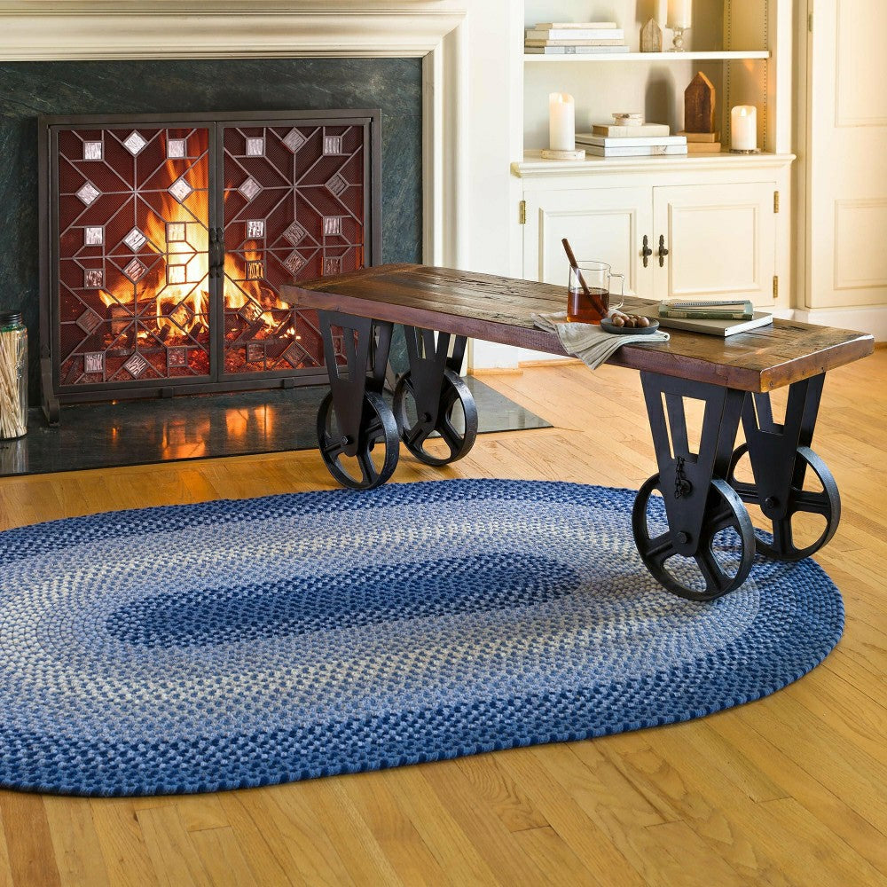 Plow & Hearth USA-Made Wool Braided Virginia Rug, 2' x 3'