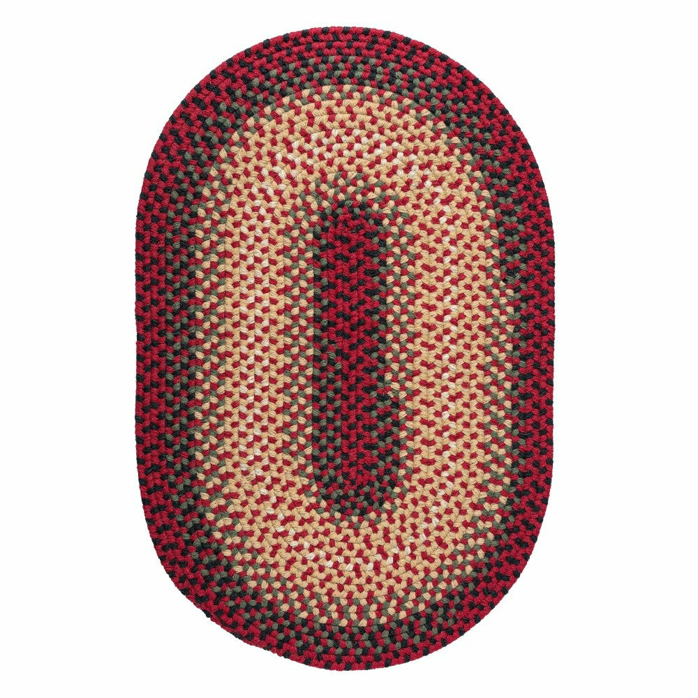 Plow & Hearth USA-Made Wool Braided Virginia Rug, 2' x 3'