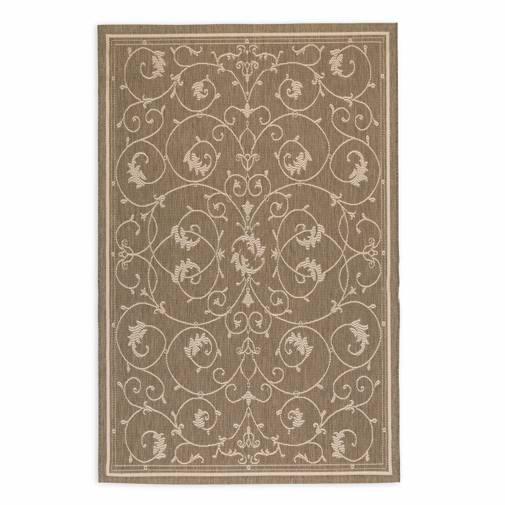 Plow & Hearth Veranda Scroll Indoor/Outdoor Rug, 5'3" x 7'6"