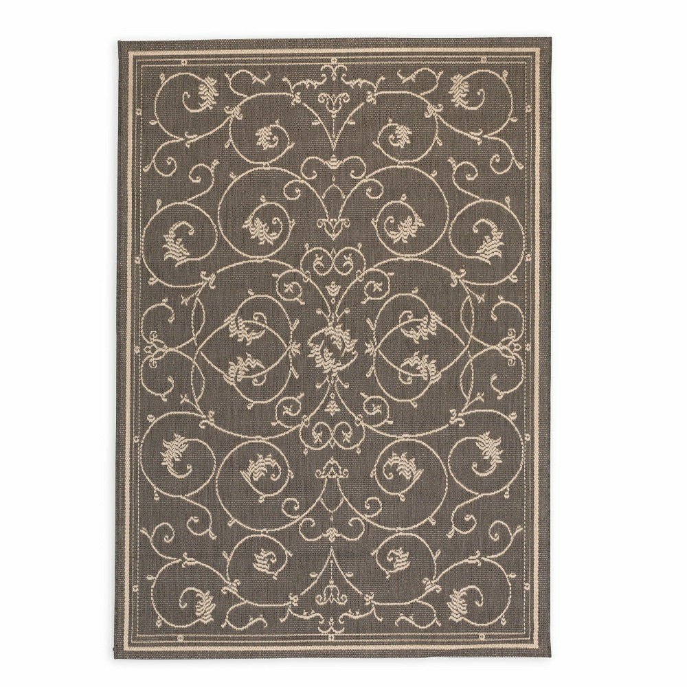 Plow & Hearth Veranda Scroll Indoor/Outdoor Rug, 5'3" x 7'6"
