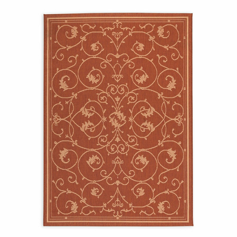 Plow & Hearth Veranda Scroll Indoor/Outdoor Rug, 5'3" x 7'6"
