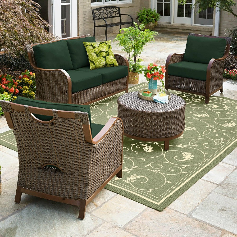 Plow & Hearth Veranda Scroll Indoor/Outdoor Rug, 5'3" x 7'6"