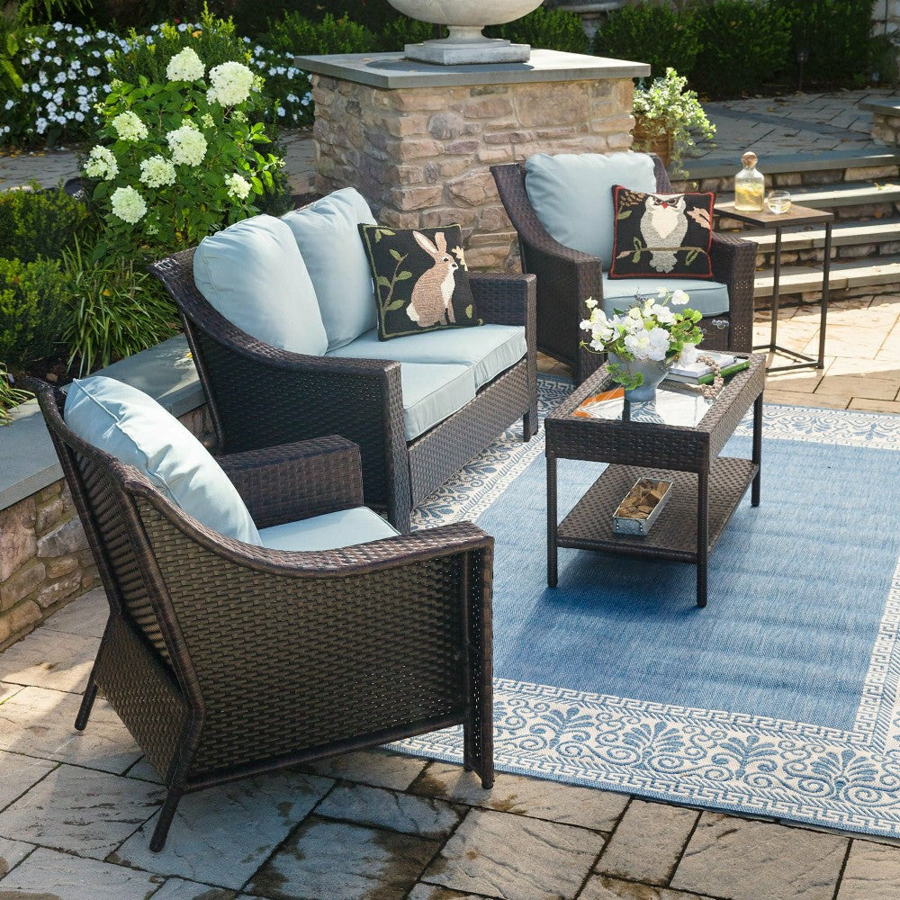 Plow & Hearth Veranda Border Indoor/Outdoor Rug, 2' x 3'7"