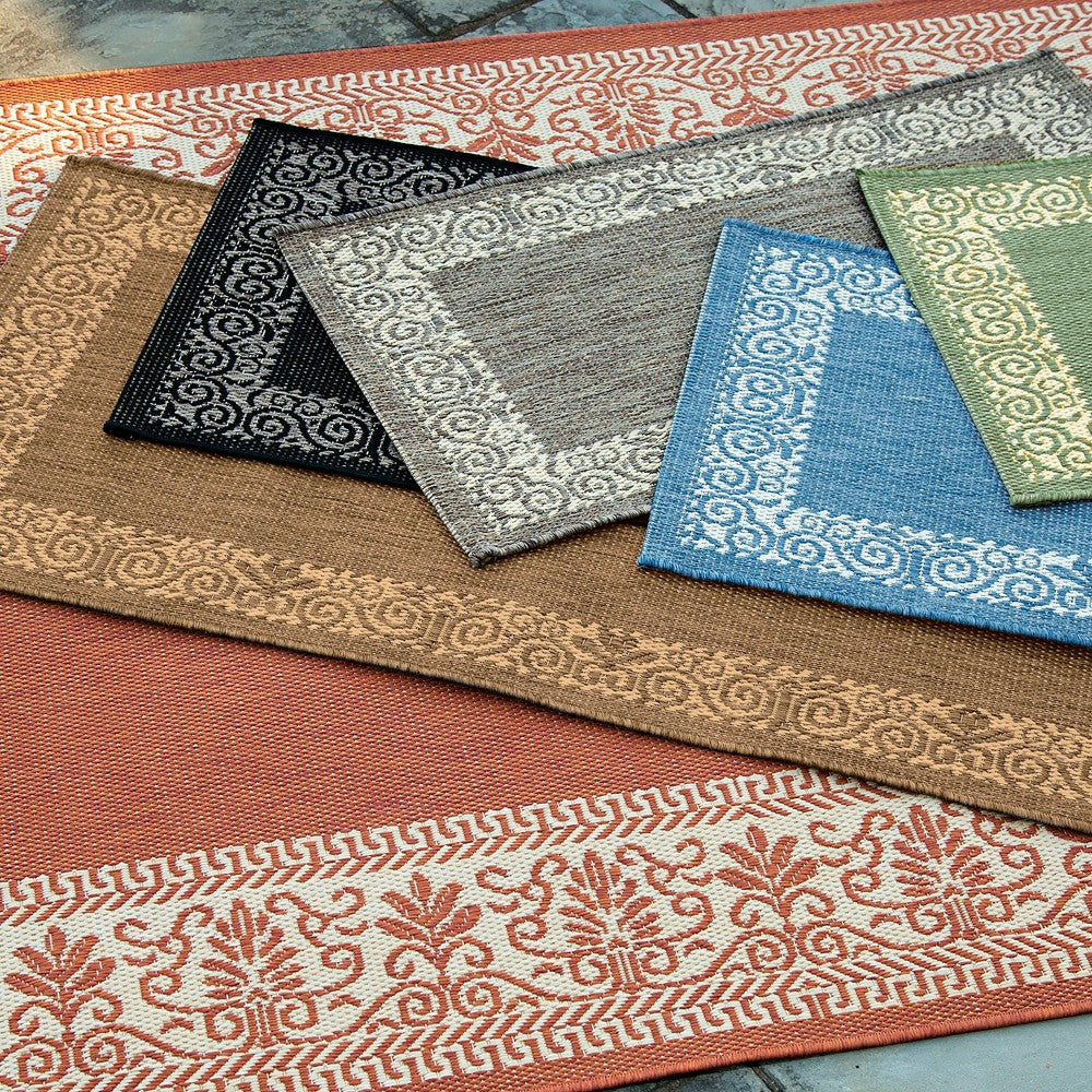 Plow & Hearth Veranda Border Indoor/Outdoor Rug, 2' x 3'7"