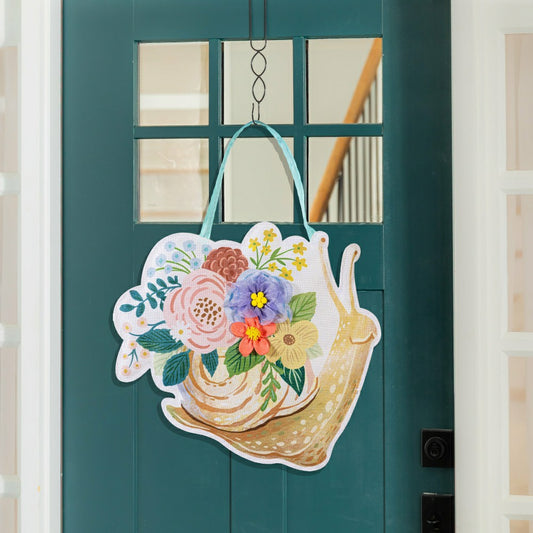 Plow & Hearth What She Shed Blooming Snail Door Decor
