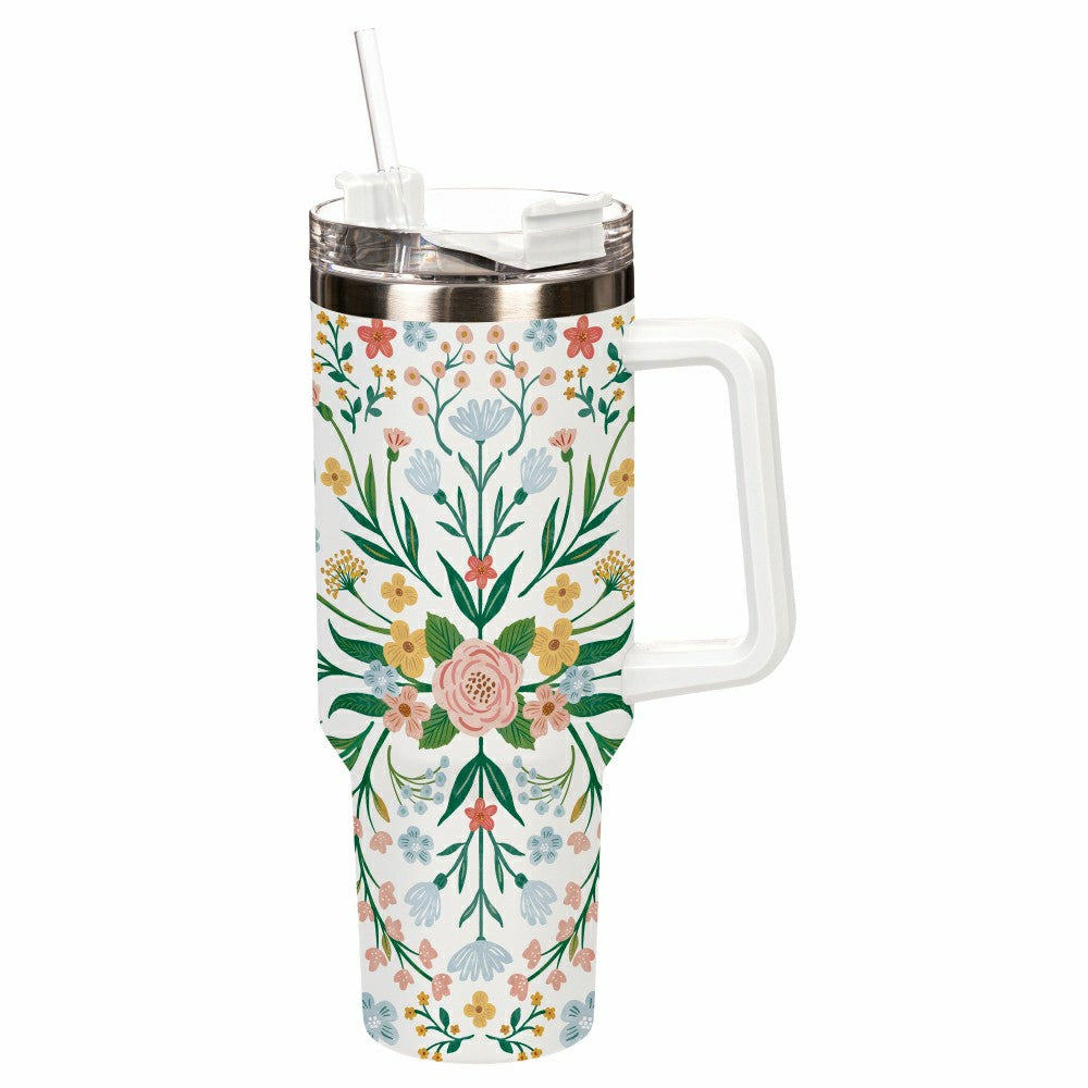 Plow & Hearth What She Shed Tumbler Trenta Cup Double Wall Stainless Steel, Mandala,