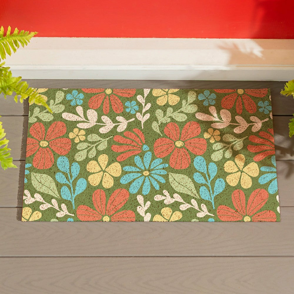 Plow & Hearth EG Studio Home Coordinates Wildflowers PVC Mat 28x16