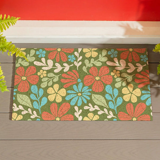 Plow & Hearth EG Studio Home Coordinates Wildflowers PVC Mat 28x16