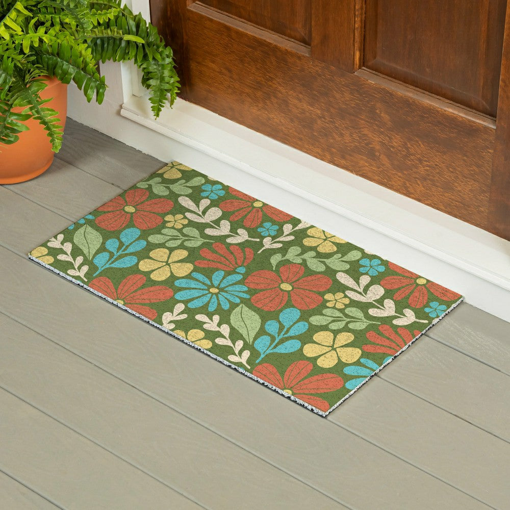 Plow & Hearth EG Studio Home Coordinates Wildflowers PVC Mat 28x16