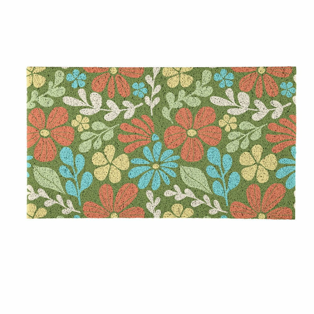 Plow & Hearth EG Studio Home Coordinates Wildflowers PVC Mat 28x16