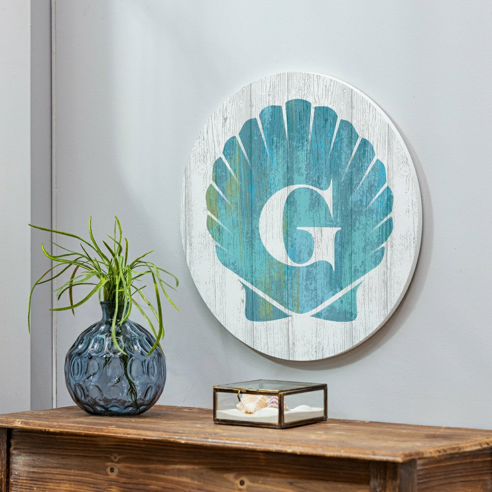 Plow & Hearth Coastal Door Décor Shell Monogram 18" G