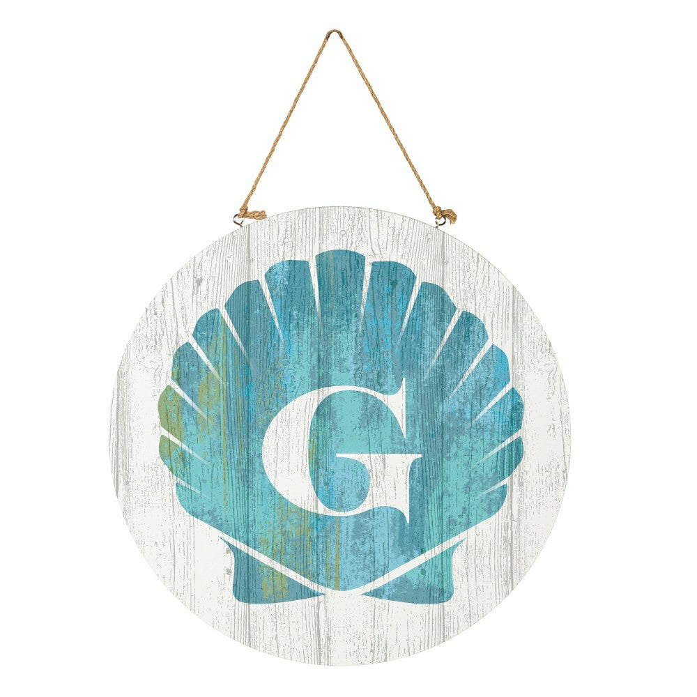 Plow & Hearth Coastal Door Décor Shell Monogram 18" G
