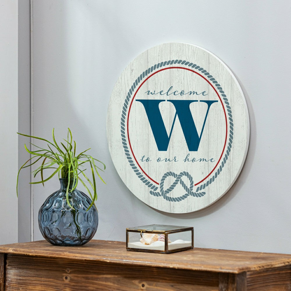 Plow & Hearth Coastal Door Décor Monogram White 18" W