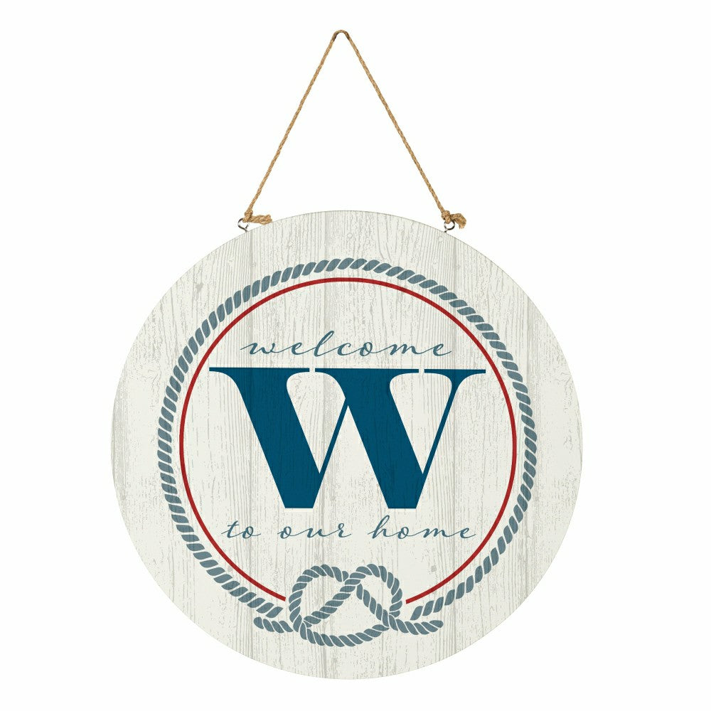 Plow & Hearth Coastal Door Décor Monogram White 18" W