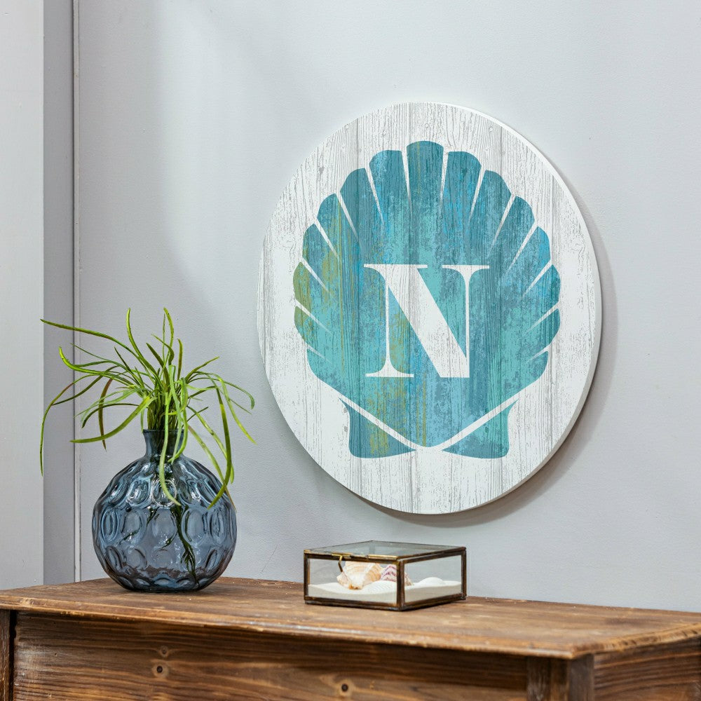 Plow & Hearth Coastal Door Décor Shell Monogram 18" N