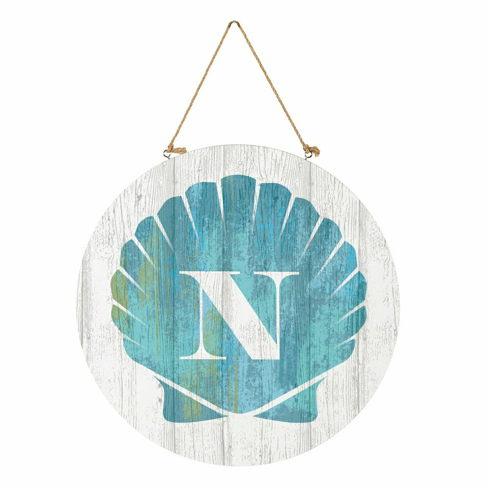 Plow & Hearth Coastal Door Décor Shell Monogram 18" N