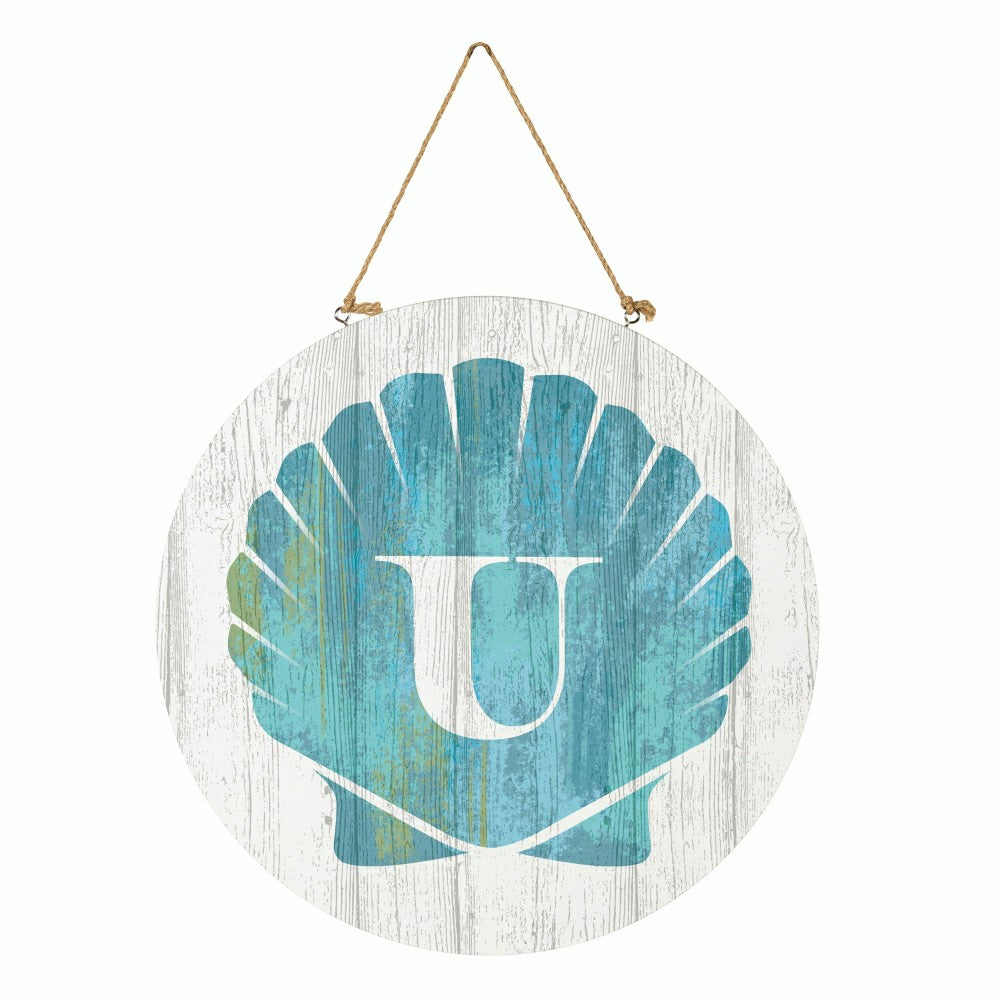 Plow & Hearth Coastal Door Décor Shell Monogram 18" U