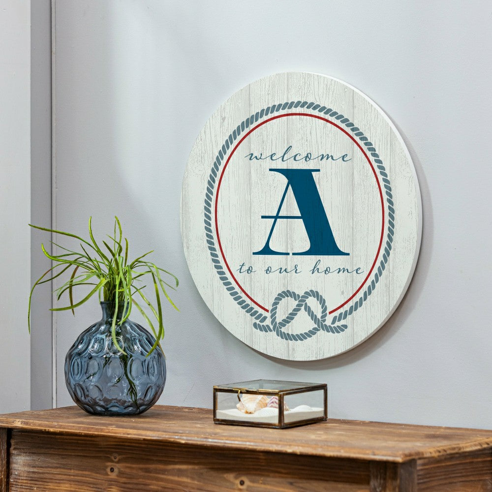 Plow & Hearth Coastal Door Décor Monogram White 18" A
