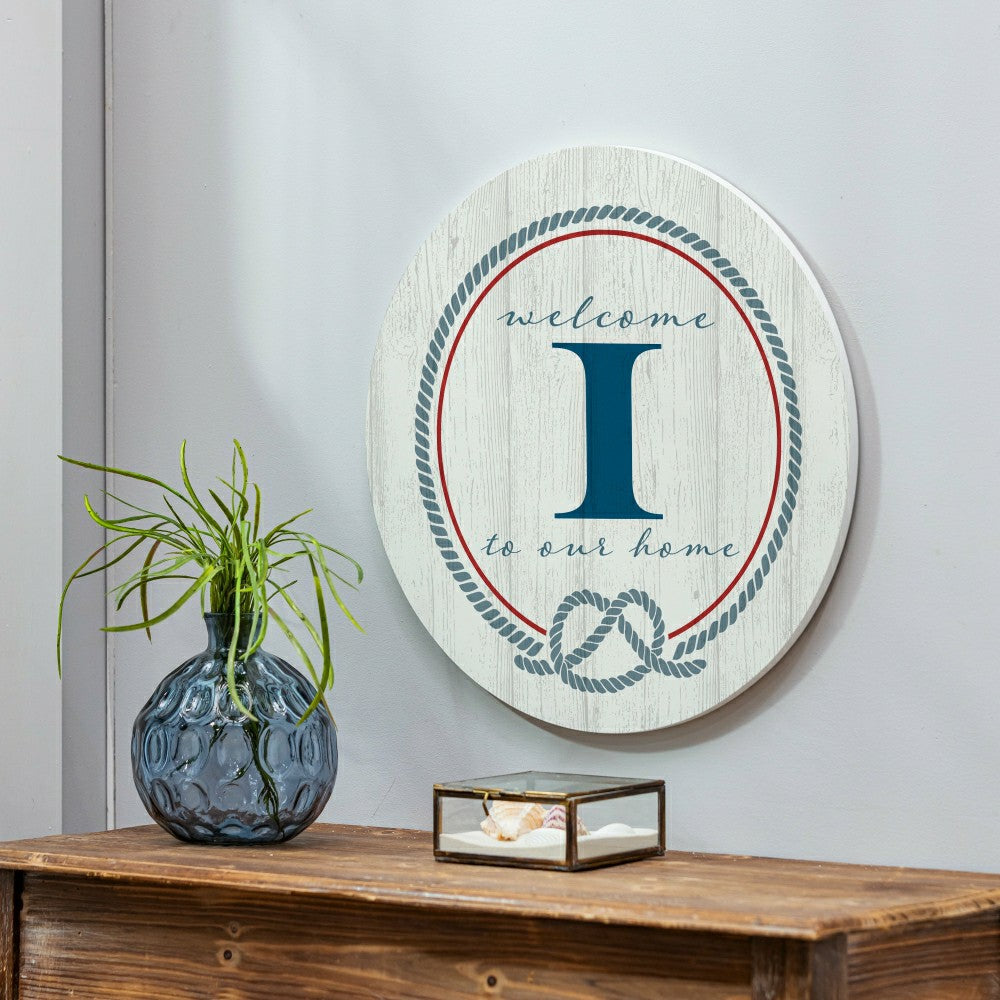 Plow & Hearth Coastal Door Décor Monogram White 18" I