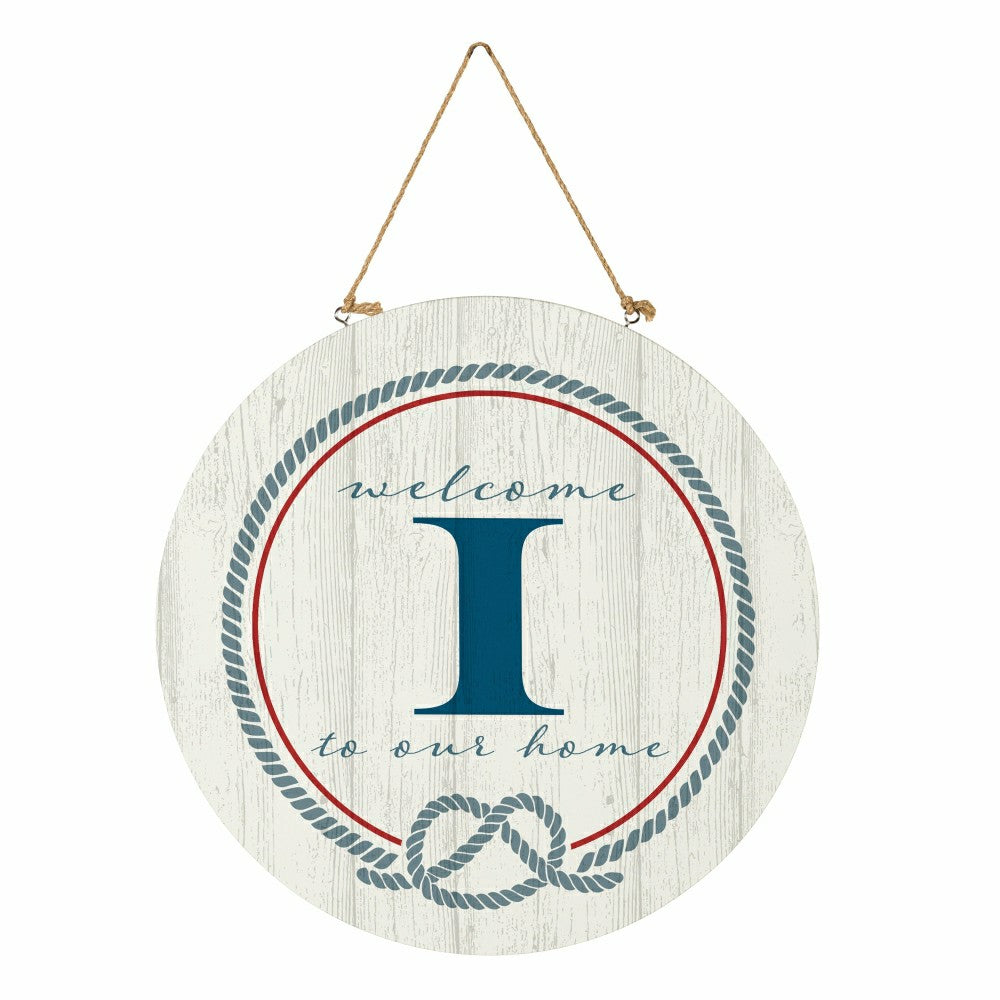 Plow & Hearth Coastal Door Décor Monogram White 18" I