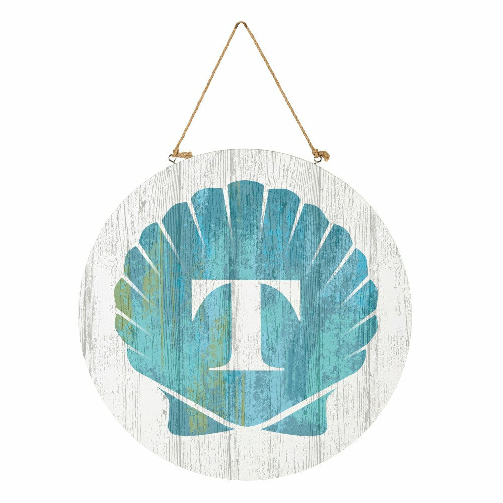 Plow & Hearth Coastal Door Décor Shell Monogram 18" T