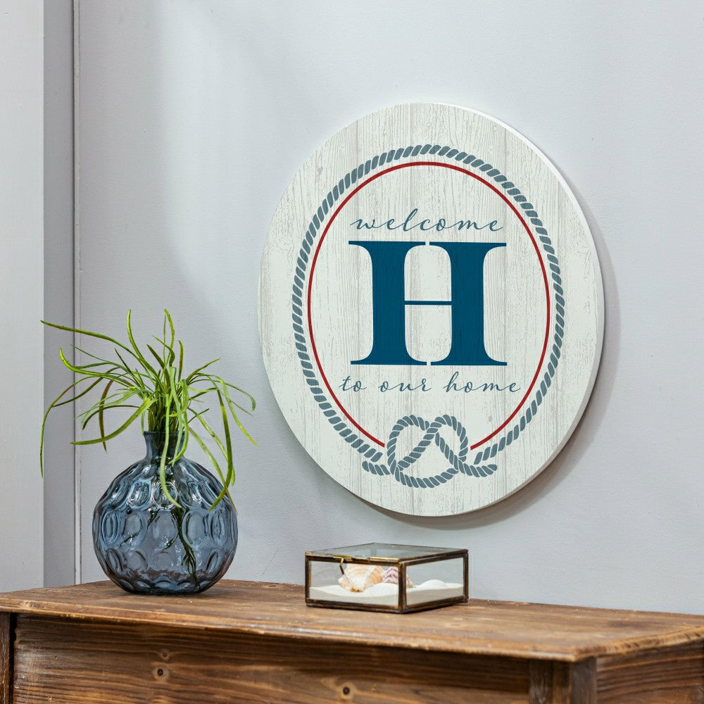 Plow & Hearth Coastal Door Décor Monogram White 18" H
