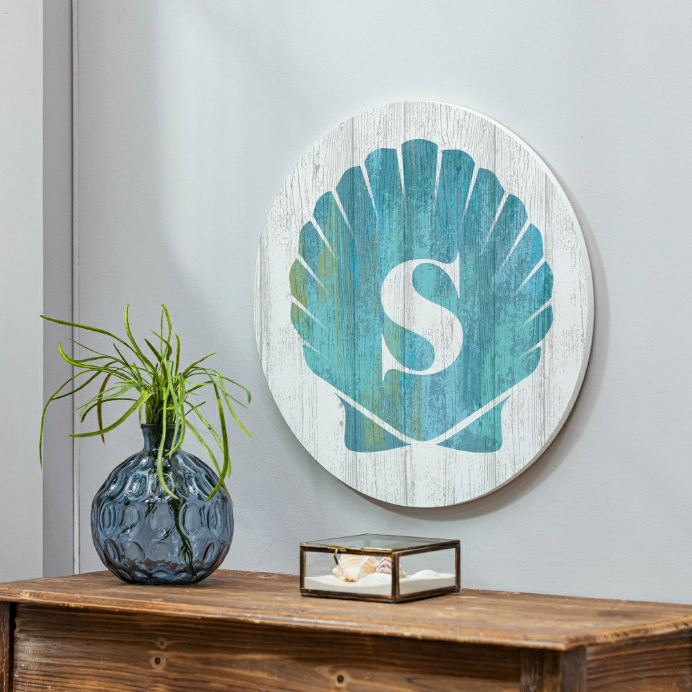 Plow & Hearth Coastal Door Décor Shell Monogram 18" S