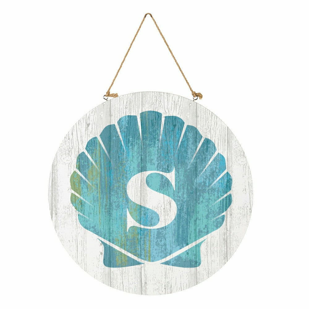 Plow & Hearth Coastal Door Décor Shell Monogram 18" S
