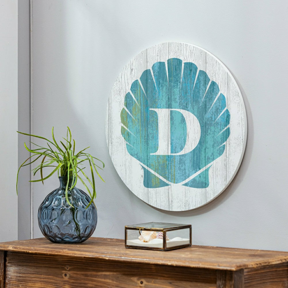 Plow & Hearth Coastal Door Décor Shell Monogram 18" D