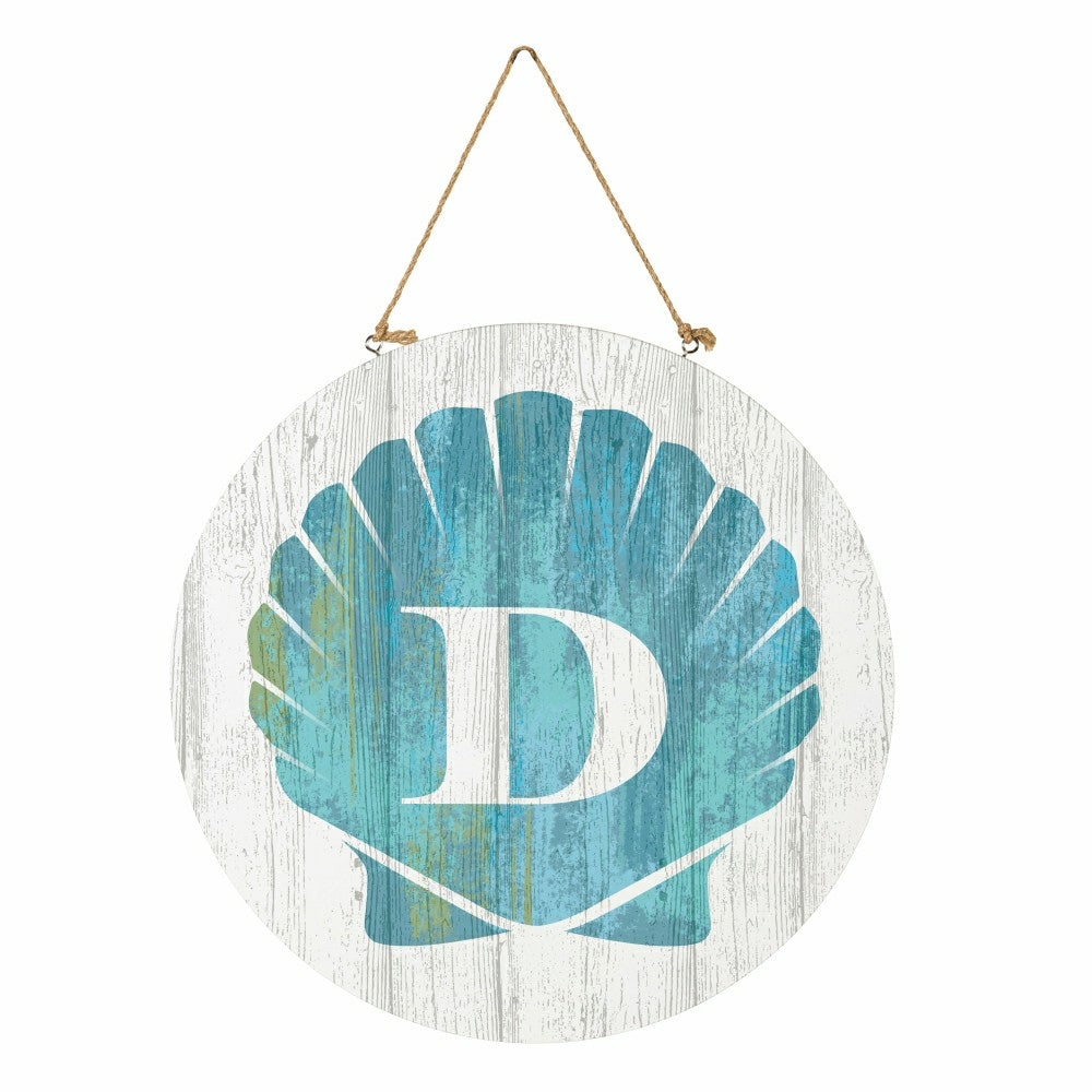 Plow & Hearth Coastal Door Décor Shell Monogram 18" D
