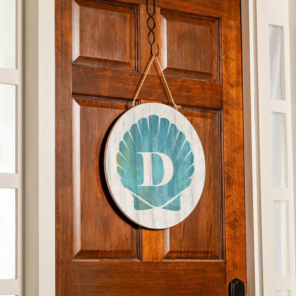Plow & Hearth Coastal Door Décor Shell Monogram 18" D