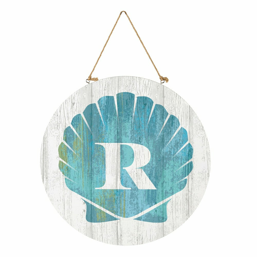 Plow & Hearth Coastal Door Décor Shell Monogram 18" R