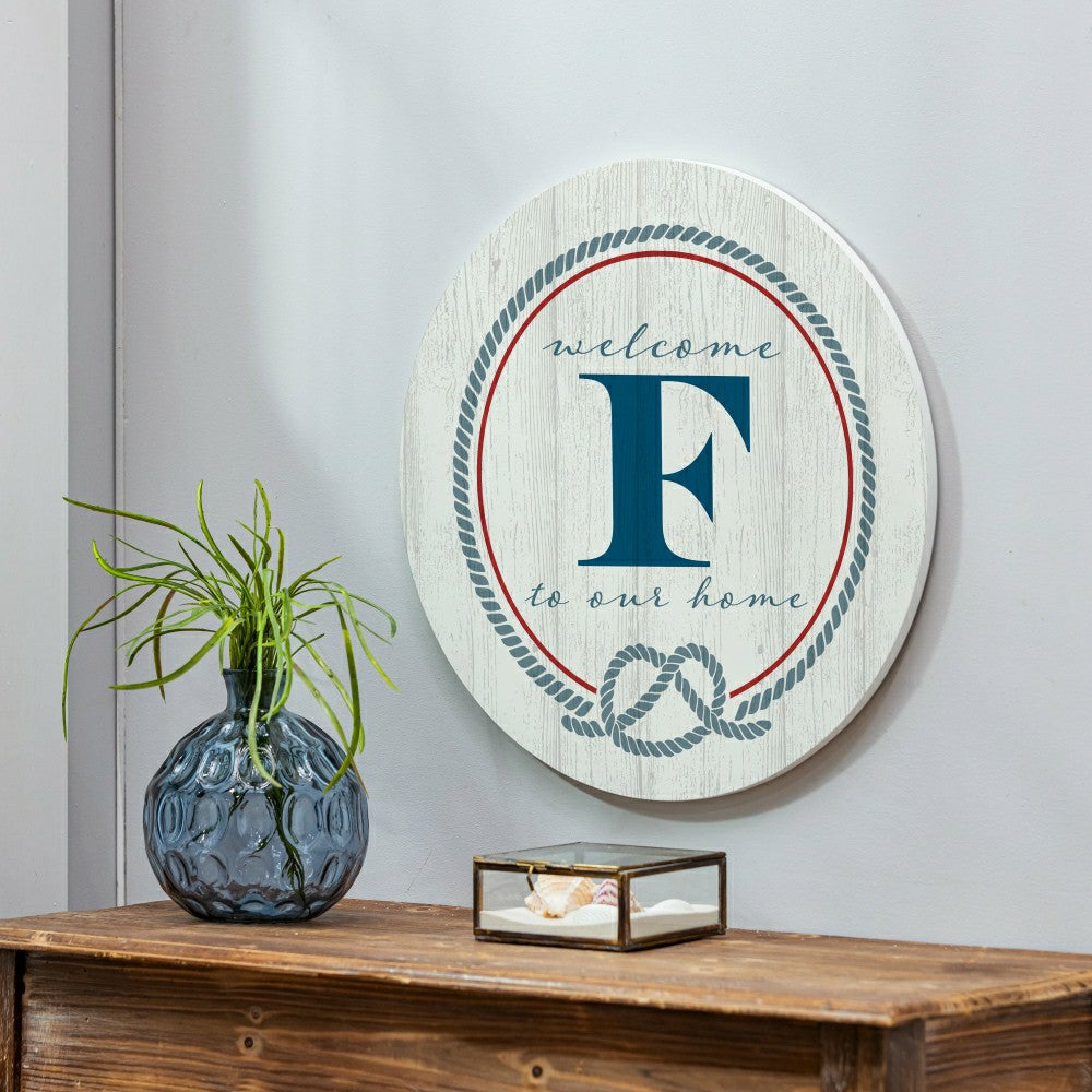 Plow & Hearth Coastal Door Décor Monogram White 18" F