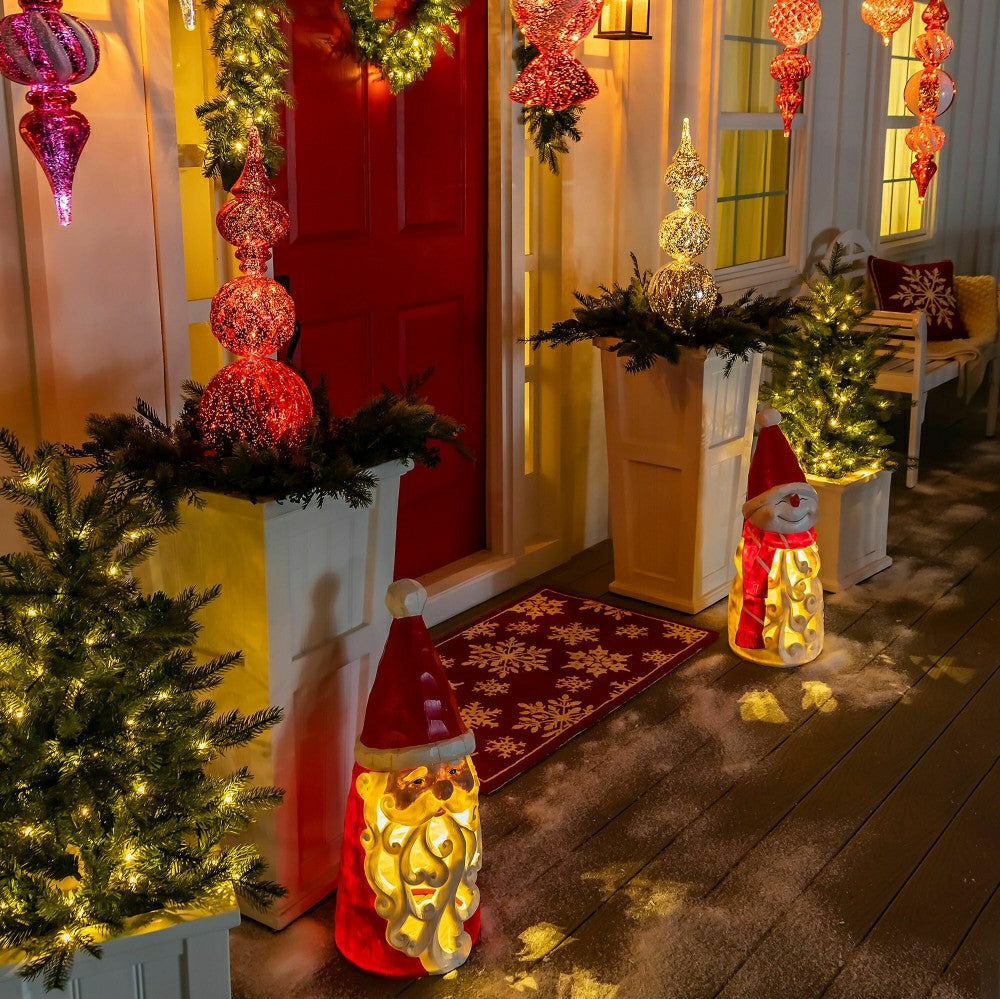 Plow & Hearth Indoor/Outdoor Shatterproof Lighted Large Candy Swirl Ornament