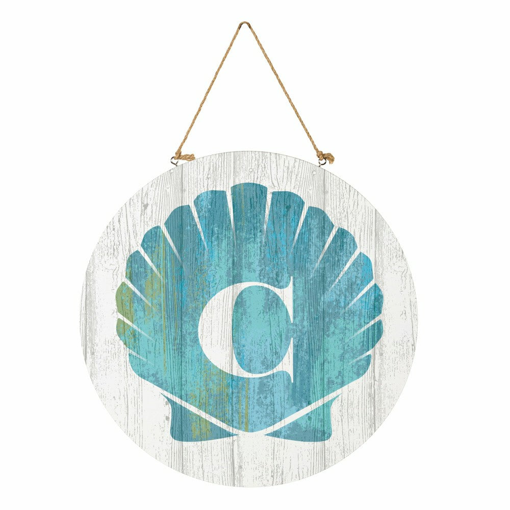 Plow & Hearth Coastal Door Décor Shell Monogram 18" C