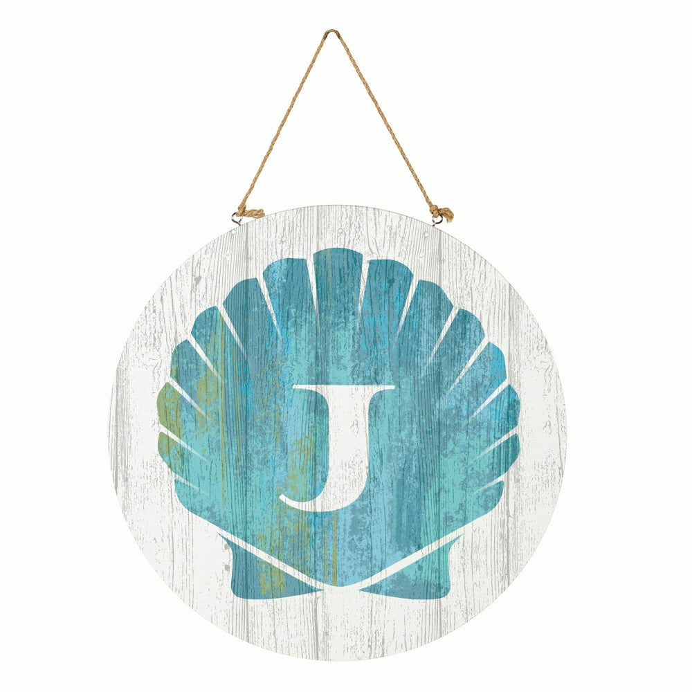 Plow & Hearth Coastal Door Décor Shell Monogram 18" J